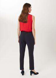Leila Slim Pants With Stretch, Navy, hi-res