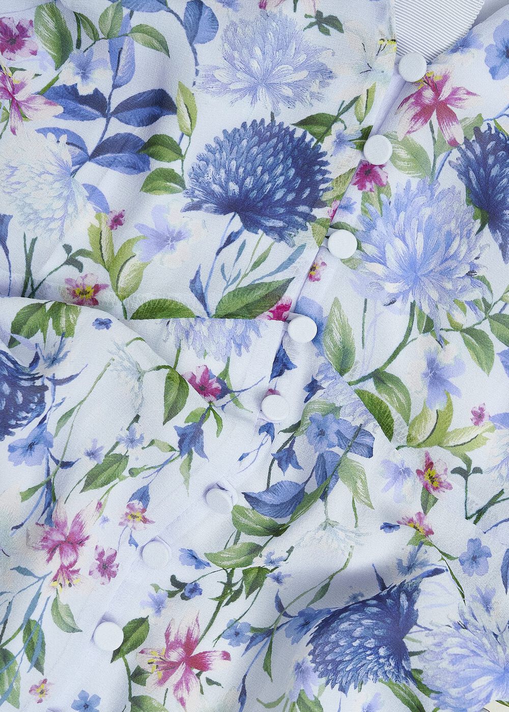 Caversham Floral Silk Dress, Blue Multi, hi-res