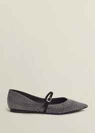 Sabina Jewelled Mary Janes, Silver, hi-res