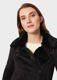 Alana Fur Jacket, Black, hi-res