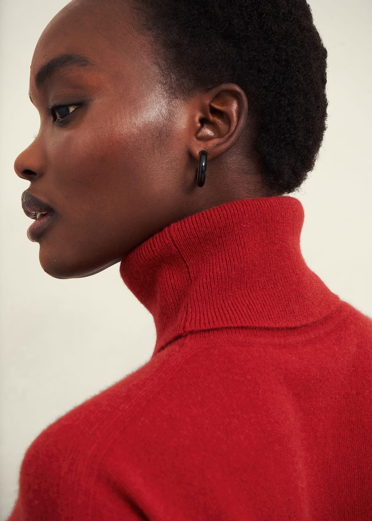 Delora Cashmere Roll Neck Sweater, Pomegranate Red, hi-res