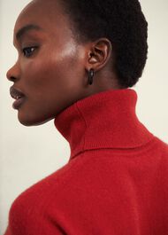 Delora Cashmere Roll Neck Sweater, Pomegranate Red, hi-res