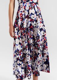Carly Gathered Neck Floral Dress, Navy Pink Multi, hi-res