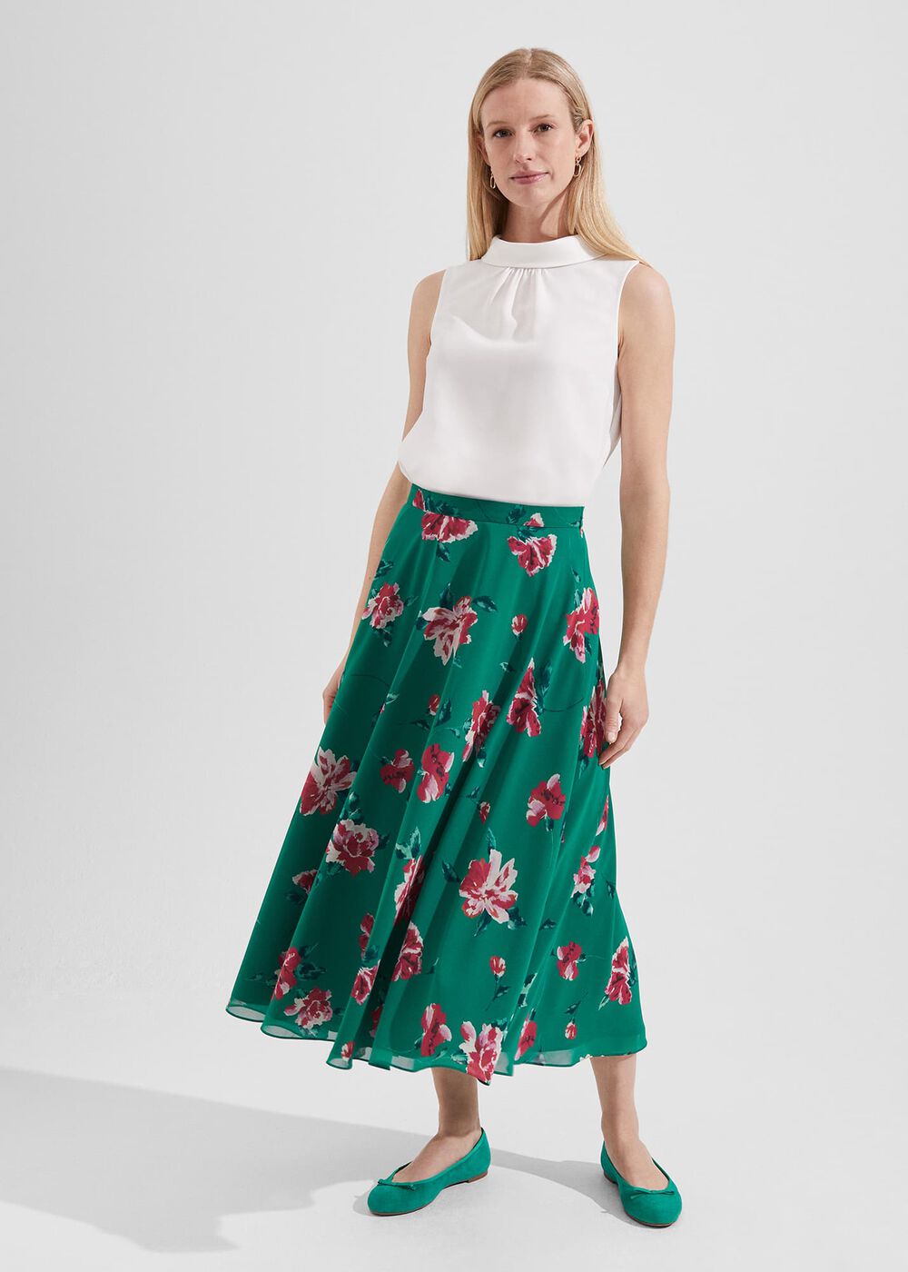 Flo Ballet Flats, Meadow Green, hi-res