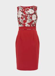 Dora Jacquard Shift Dress, Red Multi, hi-res