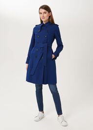 Saskia Water Resistant Trench Coat, Cobalt, hi-res