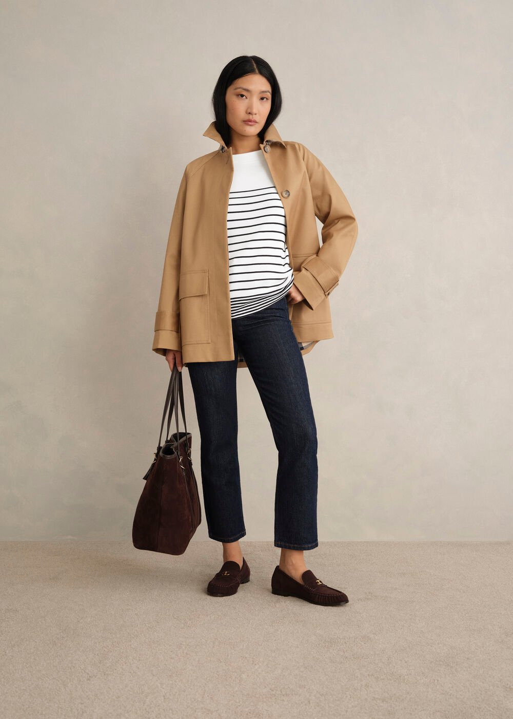 Constance Corron Striped Top, White Navy, hi-res