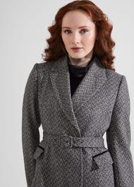 Sian Wool Blend Coat, Black Ivory, hi-res