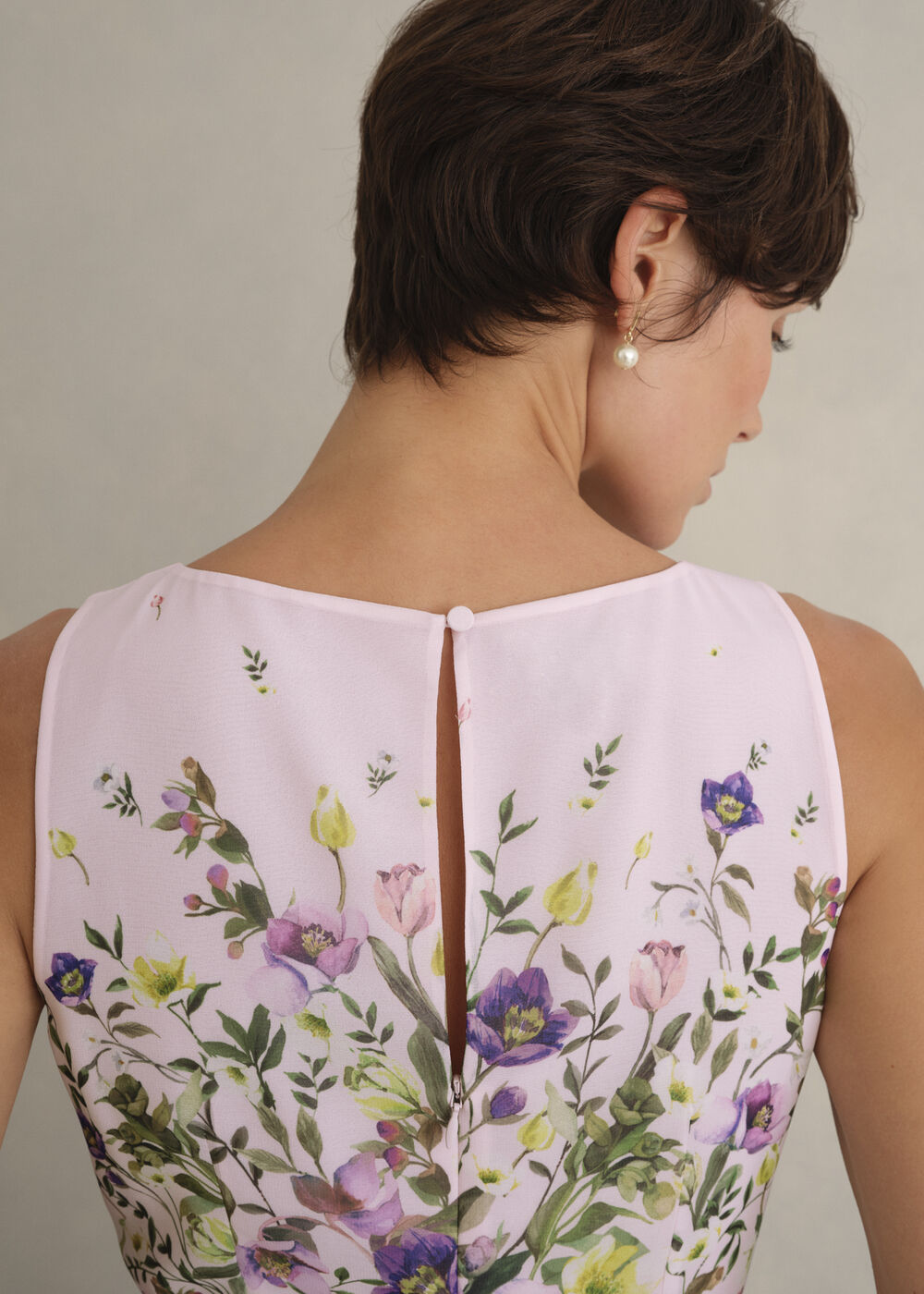 Carly Floral Dress, Pale Pink Multi, hi-res