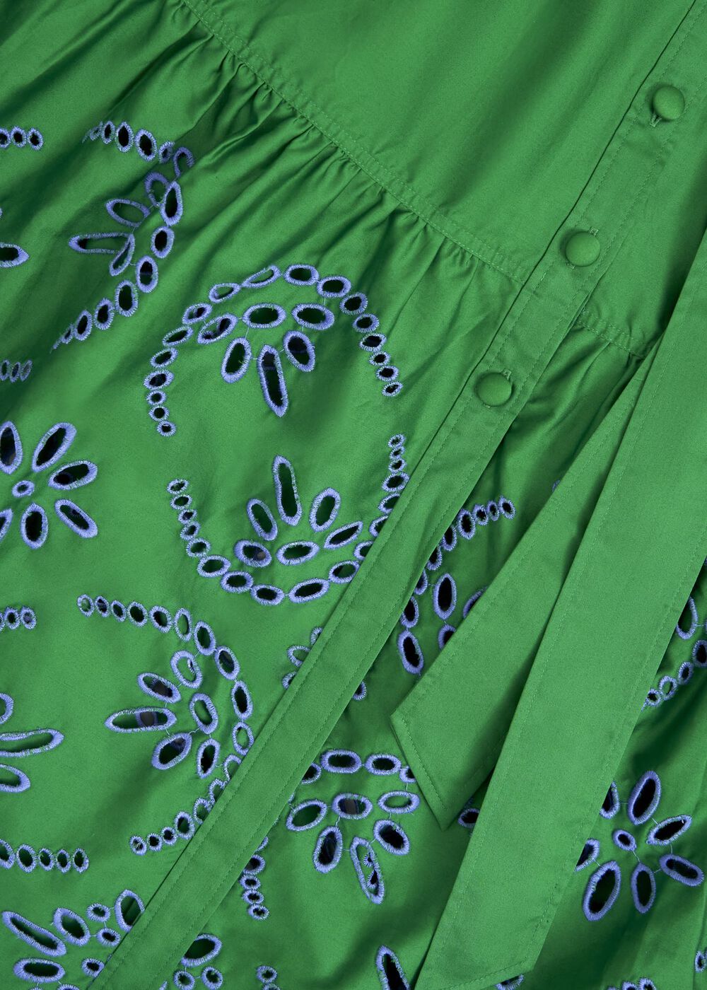 Rosette Broderie Dress, Cilantro Green, hi-res
