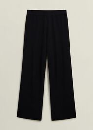 Black Harris Wide Leg Knitted Co-ord Trousers, Hobbs Black, hi-res