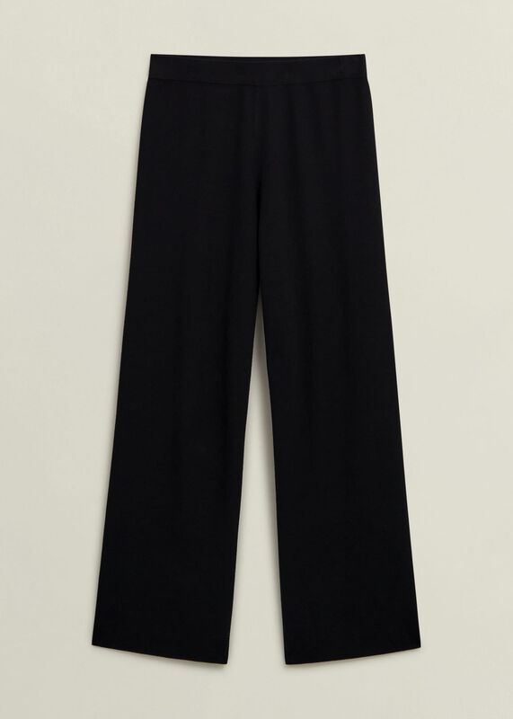 Black Harris Wide Leg Knitted Co-Ord Pants