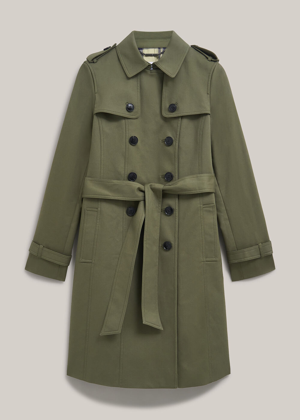 Petite Skylar Shower Resistant Trench Coat, Olive Green, hi-res
