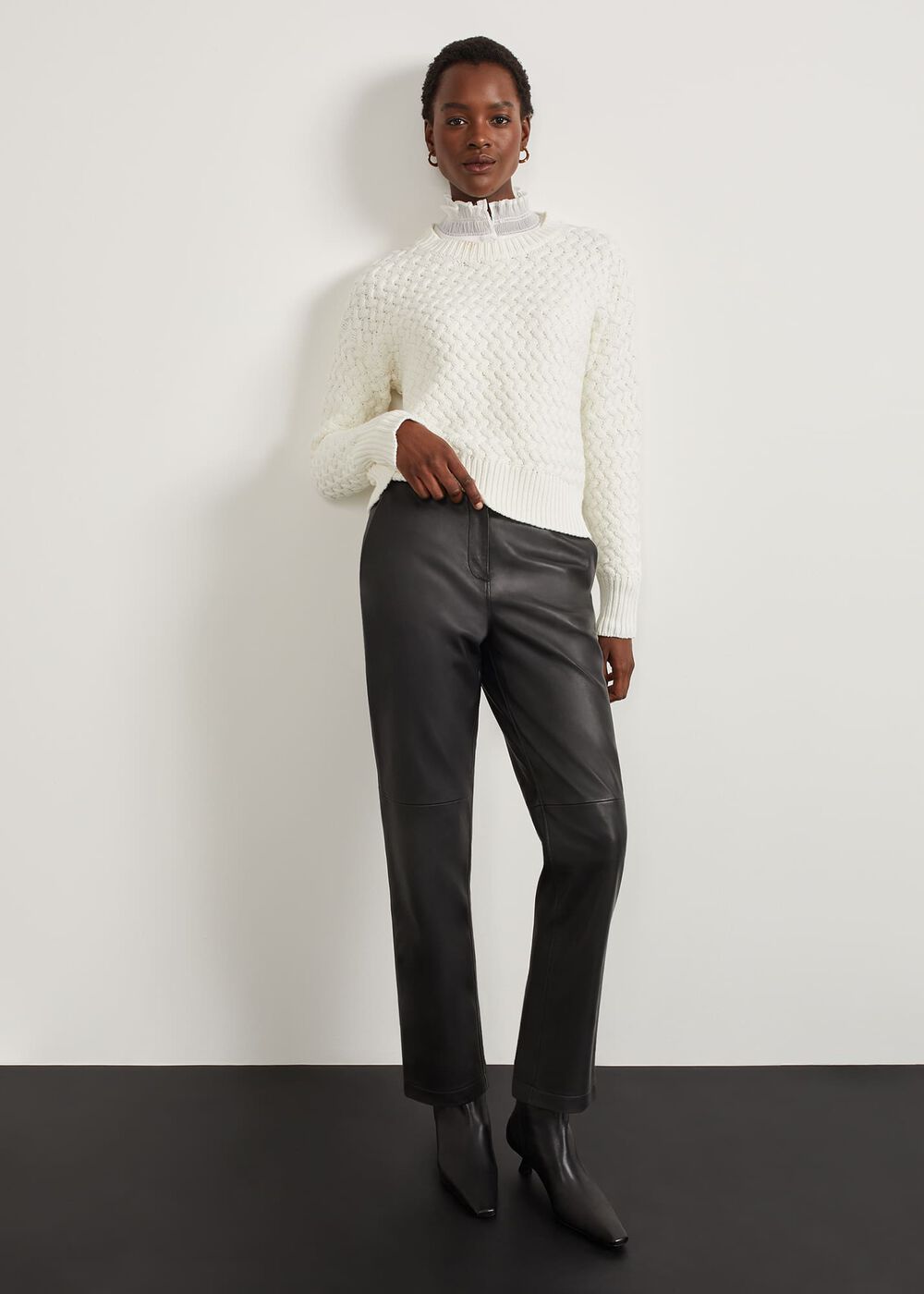 Kinsey Leather Pants, Black, hi-res