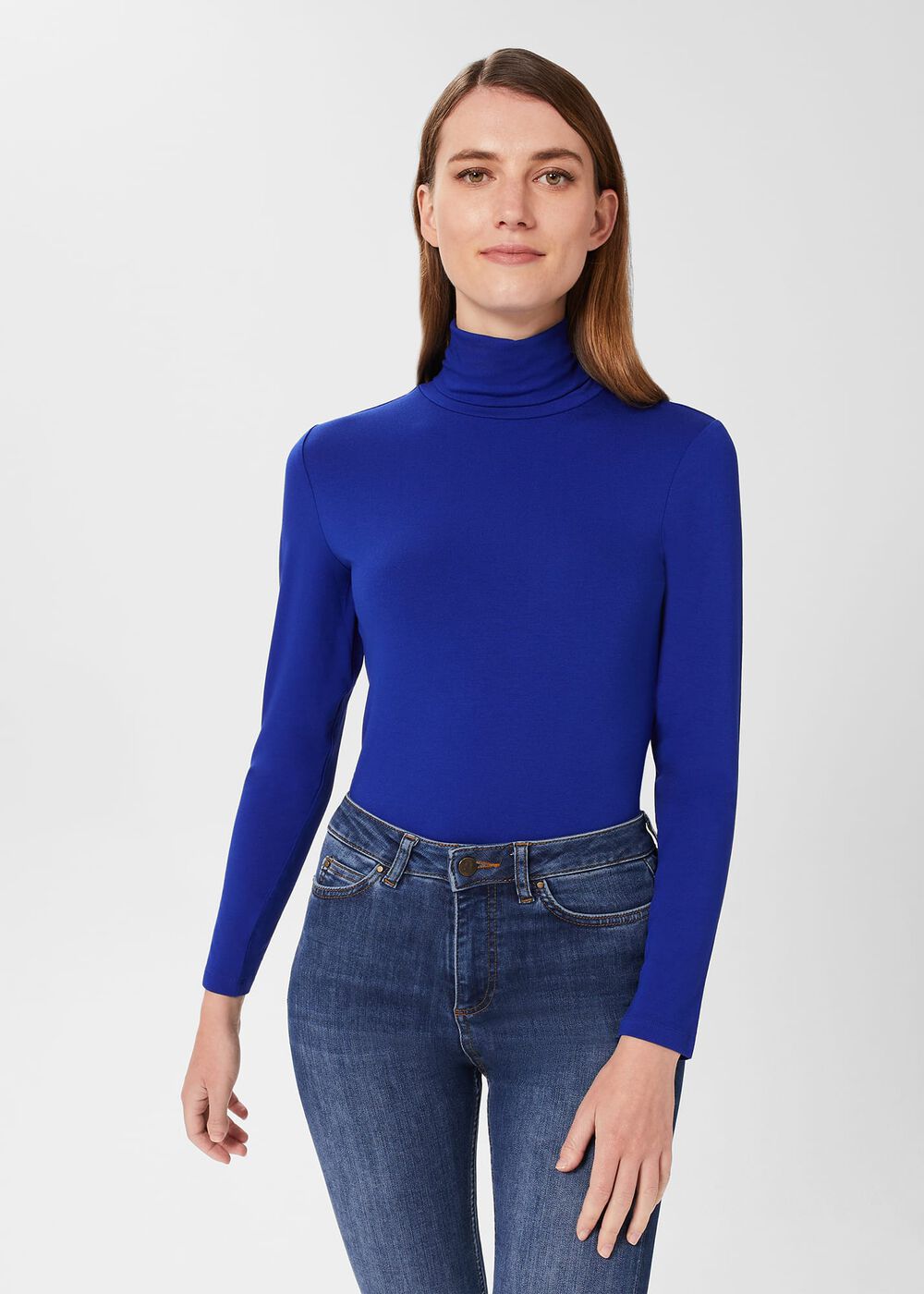 Mischa Roll Neck Top, Cobalt Blue, hi-res