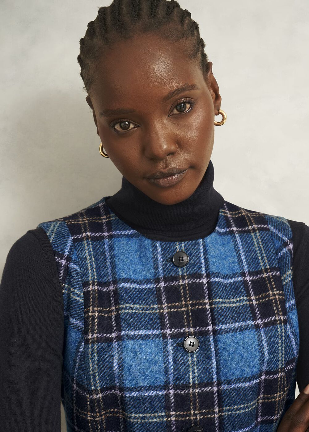 Petite Joella Wool Dress, Blue Multi, hi-res
