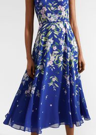 Petite Carly Floral Midi Dress, Blue Multi, hi-res
