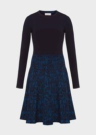 Gill Knitted Dress, Hobbs Navy Blue, hi-res