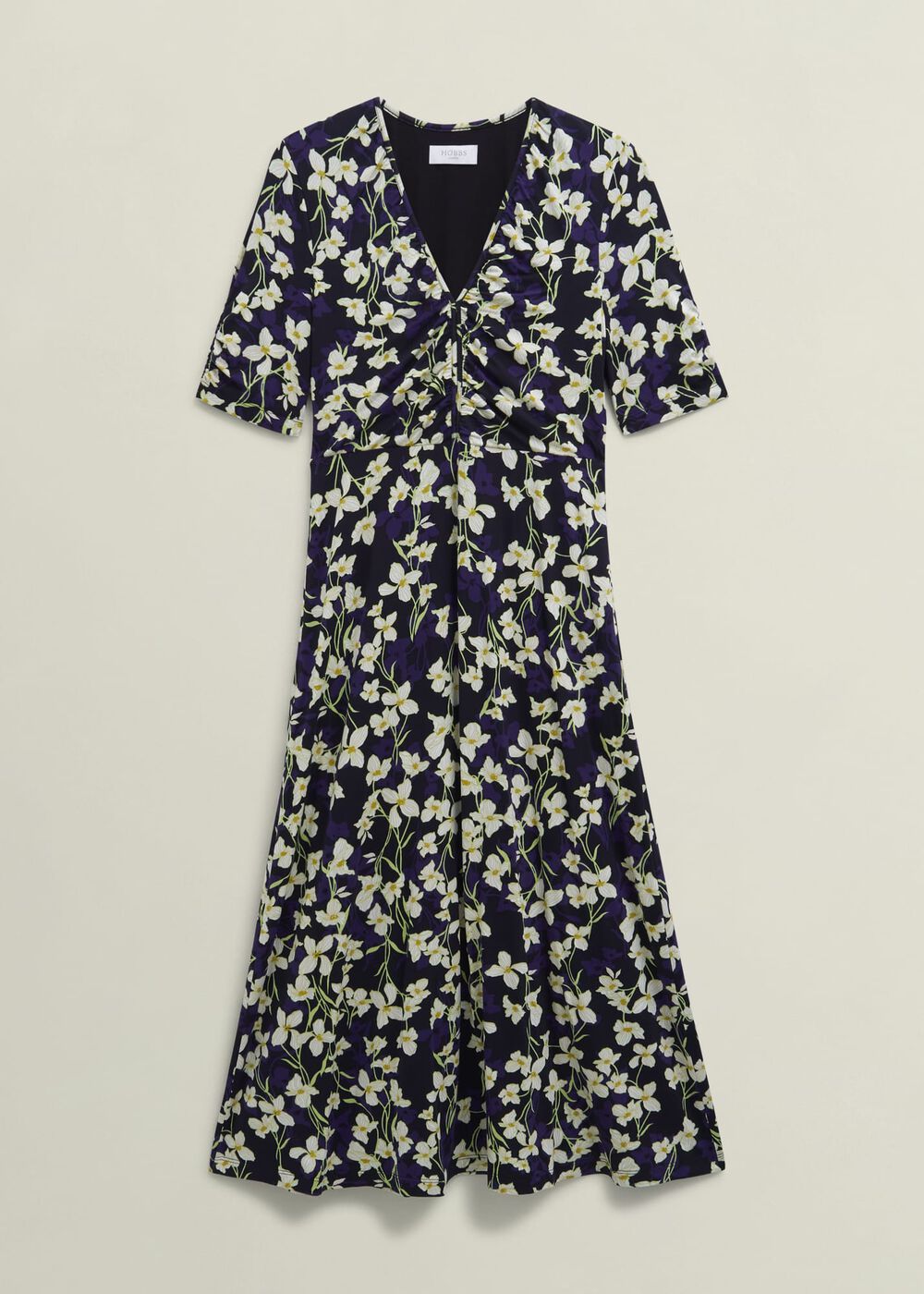 Petite Navy Floral Peyton Jersey Midi Dress, Navy Multi, hi-res