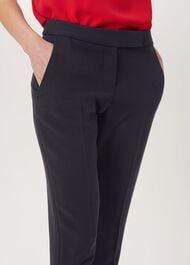 Leila Slim Pants With Stretch, Navy, hi-res