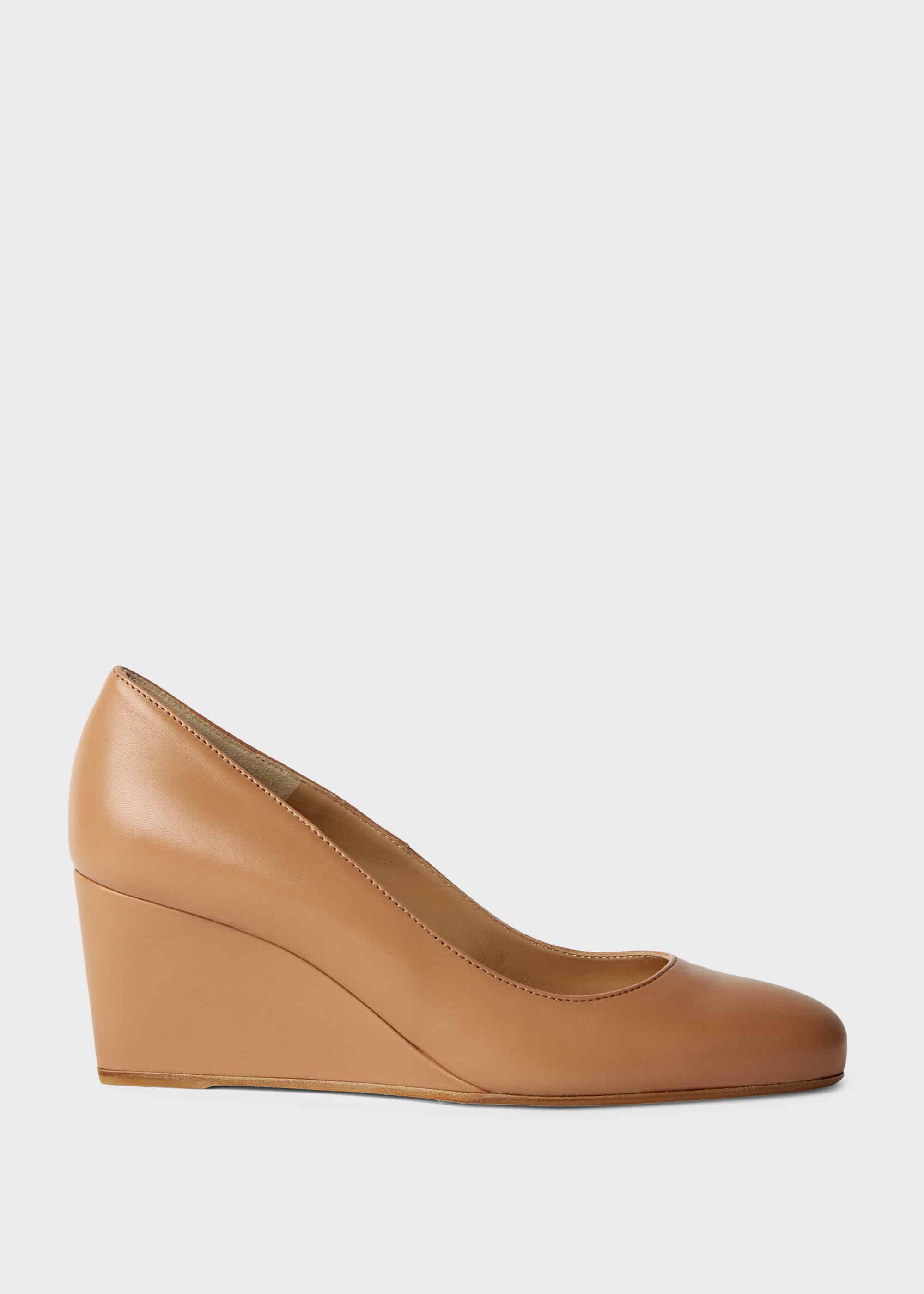 Emma Leather Wedge Court Shoes | Hobbs