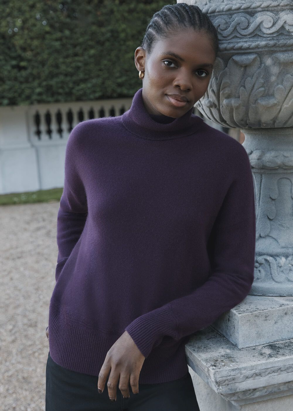 Delora Cashmere Jumper, Malbec Purple, hi-res
