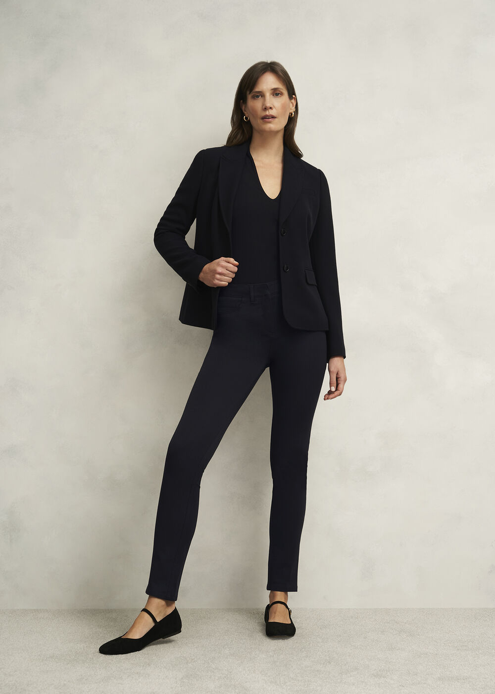 Aimee Double Fronted Top, Black, hi-res