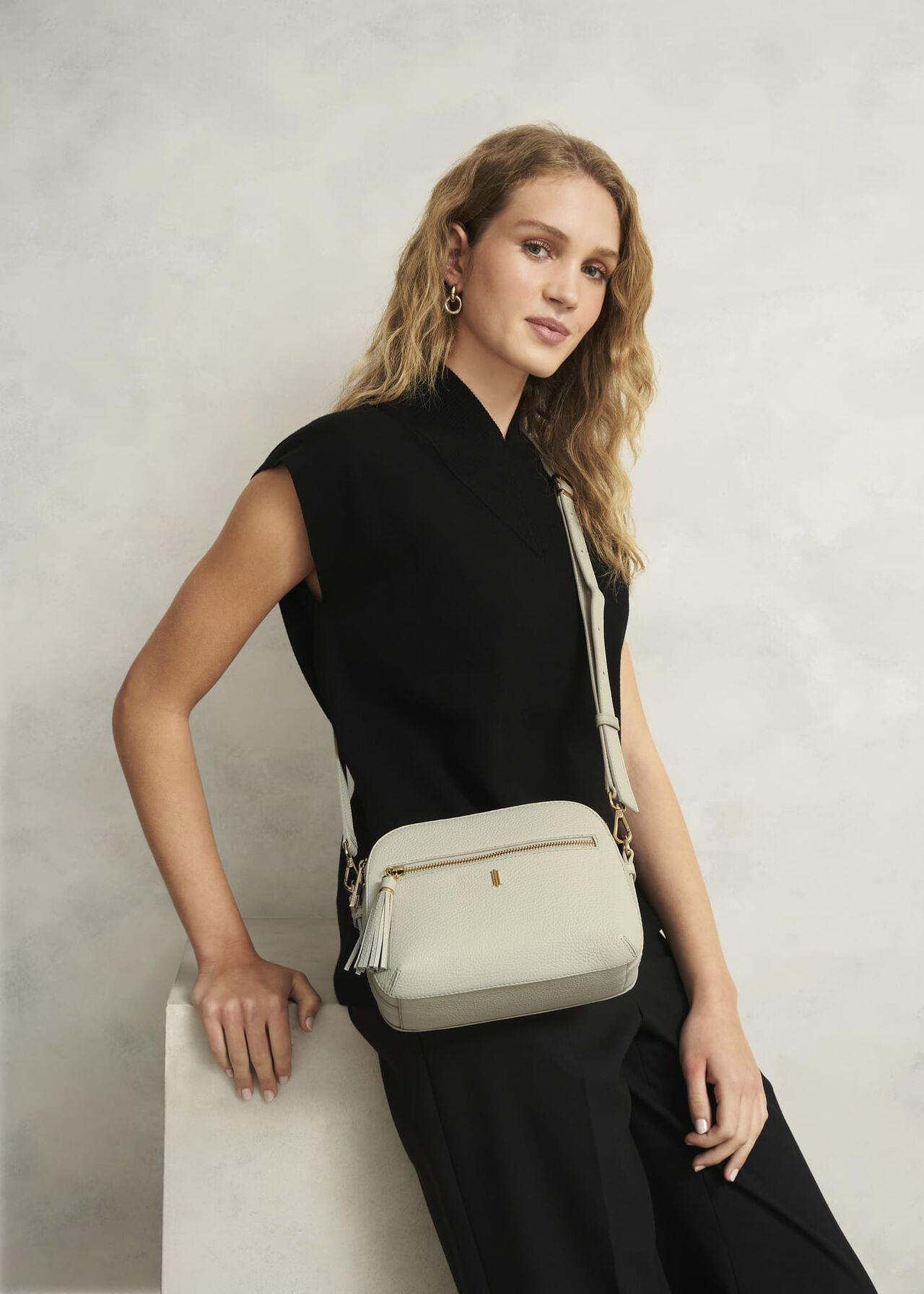 Carlton Leather Crossbody Bag, Chalk Beige, hi-res