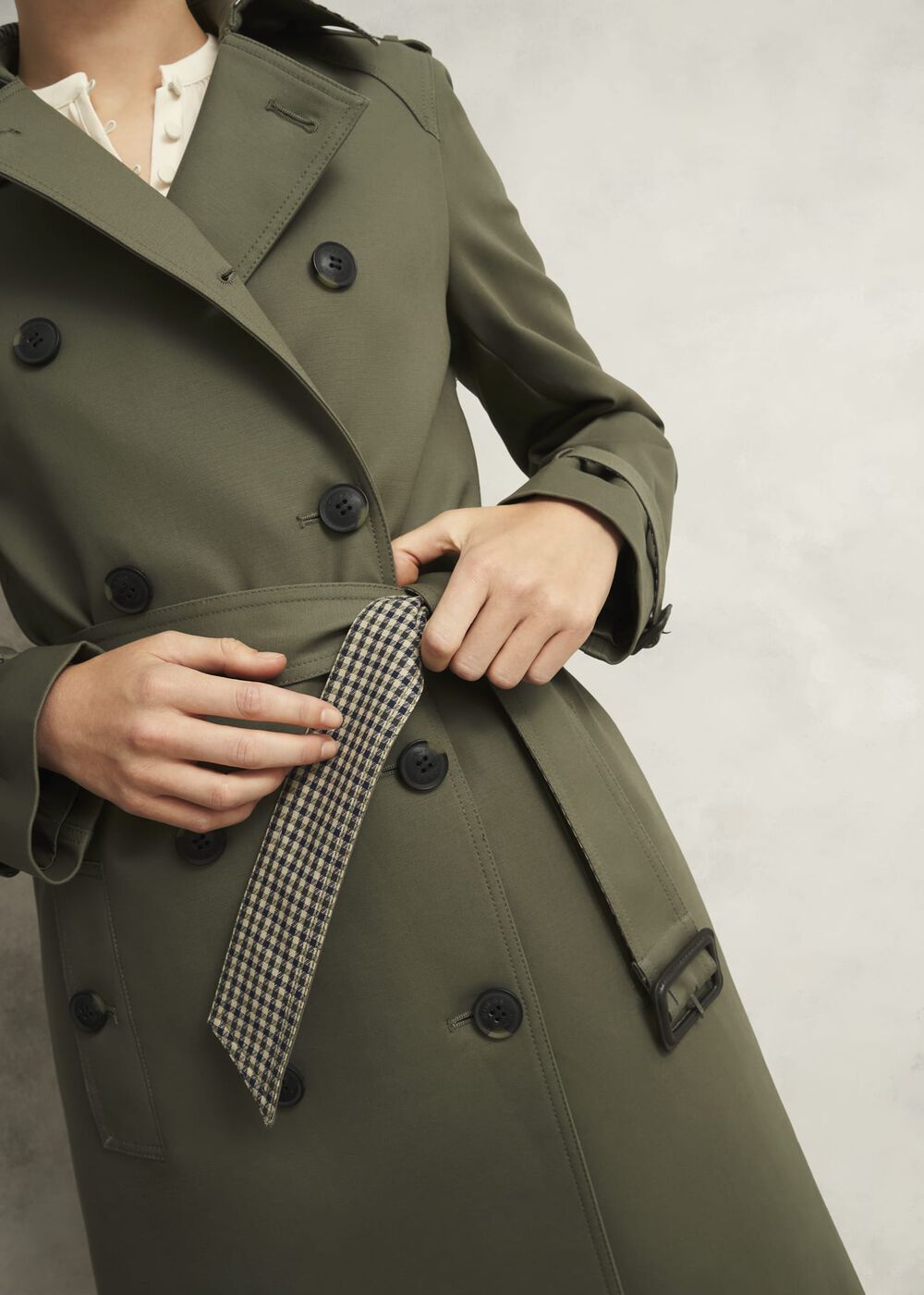 Etty Shower Resistant Trench Coat, Olive Green, hi-res