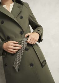 Etty Shower Resistant Trench Coat, Olive Green, hi-res
