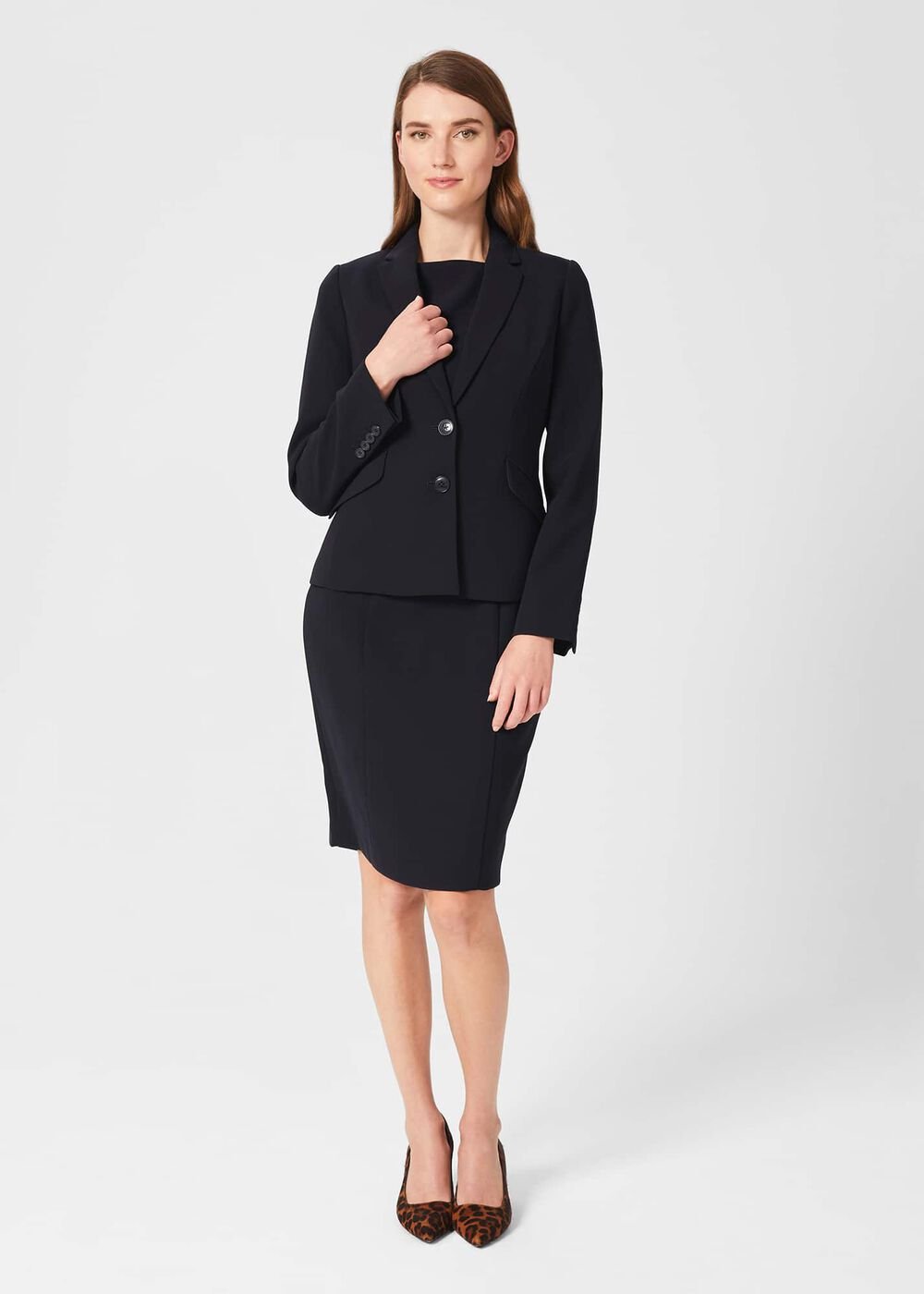 Abigail Square Neck Dress, Navy, hi-res