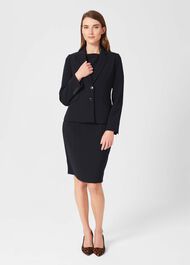 Abigail Square Neck Dress, Navy, hi-res