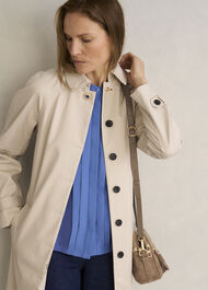 Tiana Pleat Front Top, Thistle Blue, hi-res