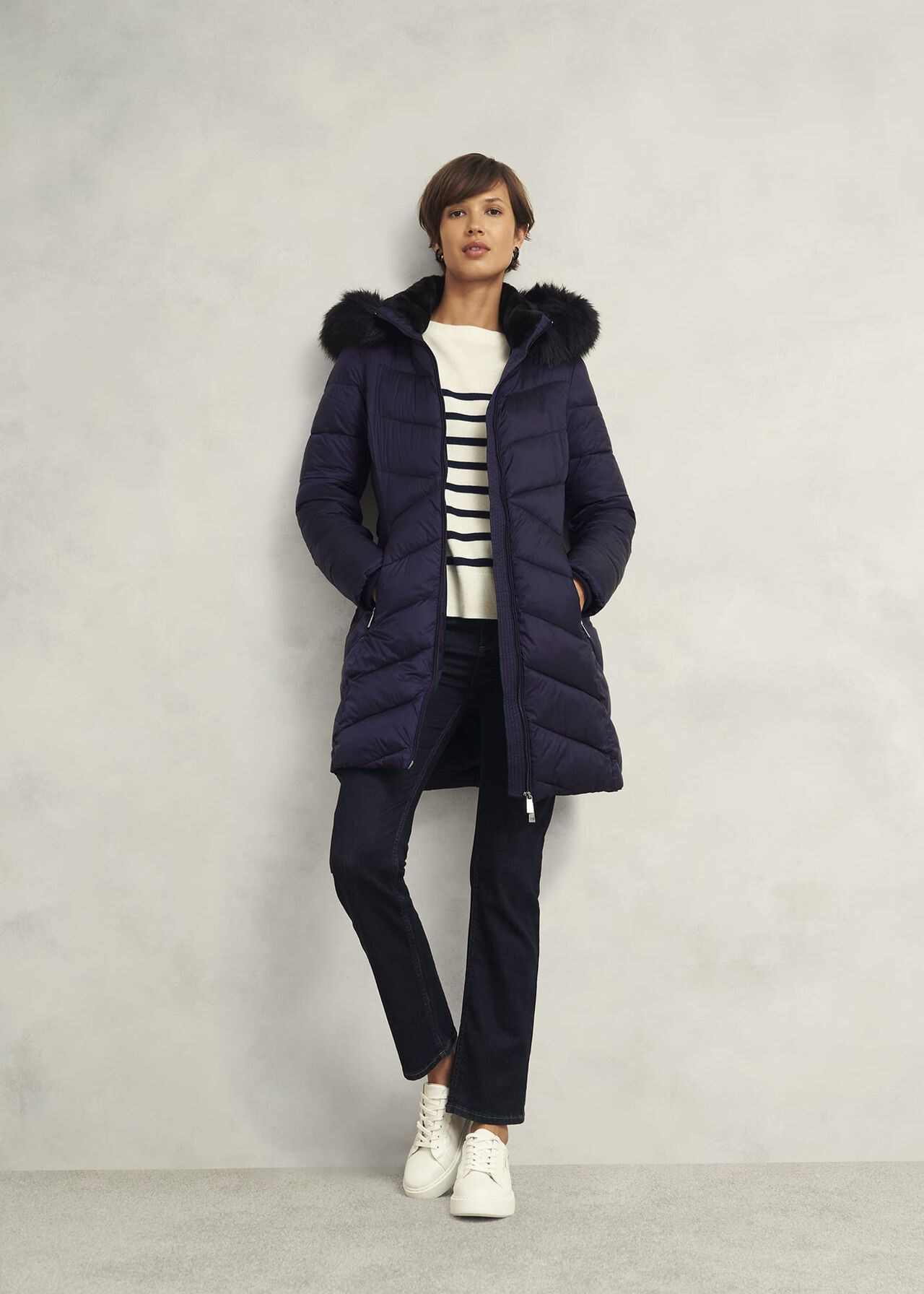 Petite Alis Puffer, Navy, hi-res