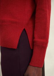 Delora Cashmere Roll Neck Sweater, Pomegranate Red, hi-res