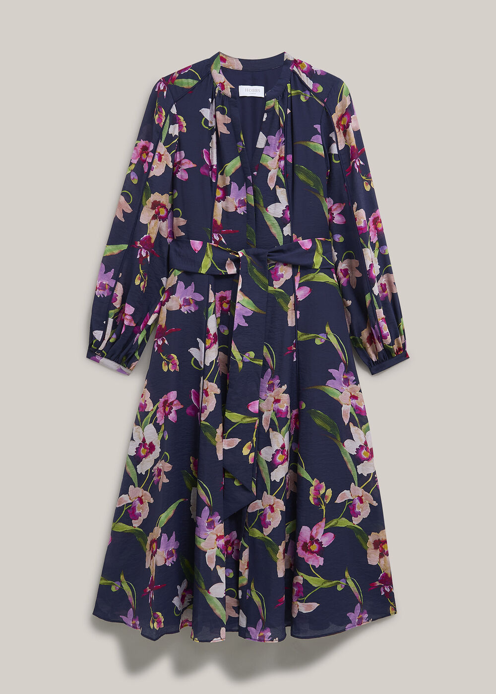 Petite Pippa Floral Waist Tie Dress, Midnight Multi, hi-res