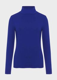 Mischa Roll Neck Top, Cobalt Blue, hi-res