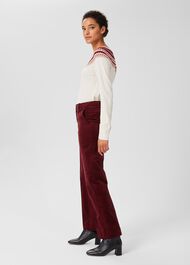 Kassandra Cord Pants, Dark Red, hi-res