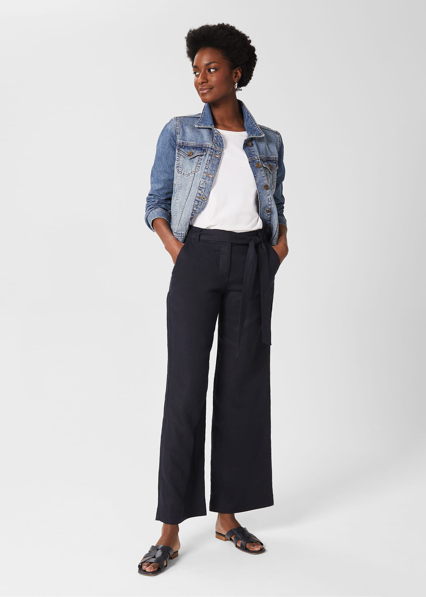 Linen trousers Eileen Fisher Green size M International in Linen - 33868186