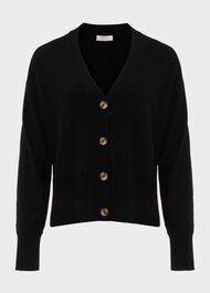 Karina Cashmere Cardigan, Black, hi-res