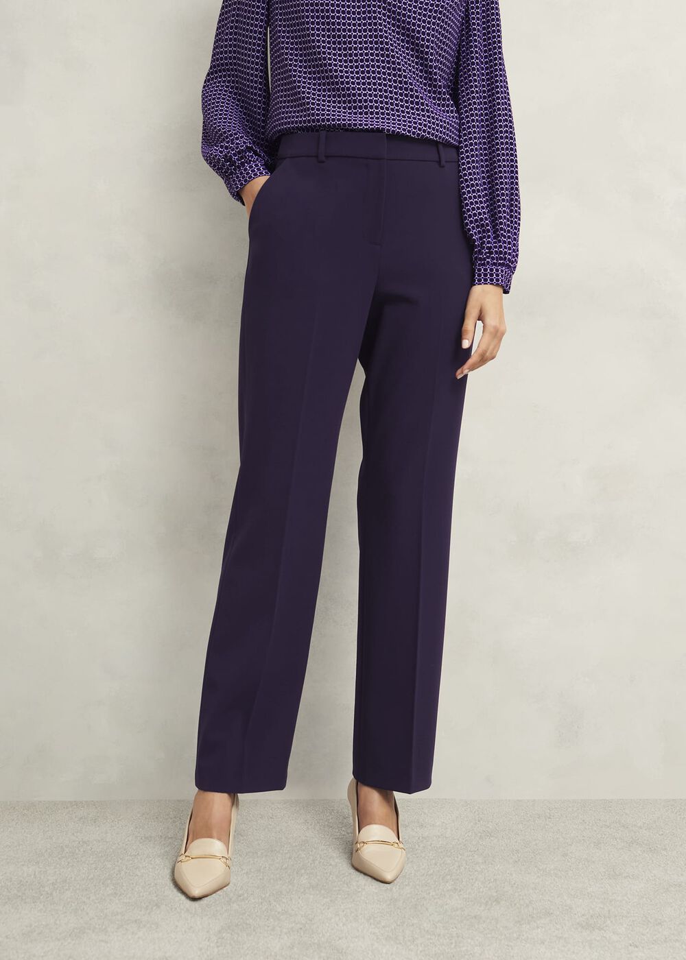 Fenella Straight Pants, Grape Purple, hi-res