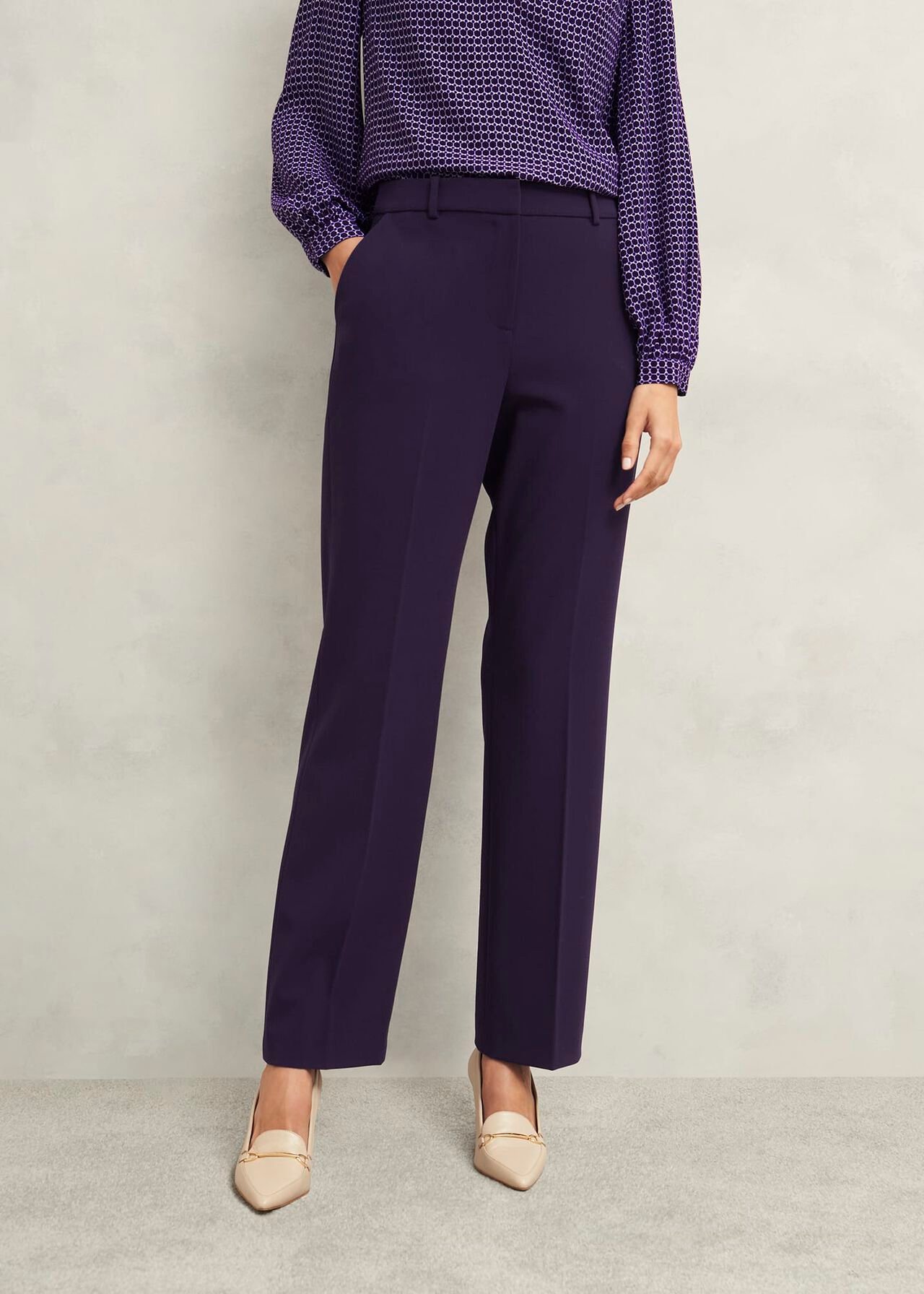Fenella Straight Pants, Grape Purple, hi-res