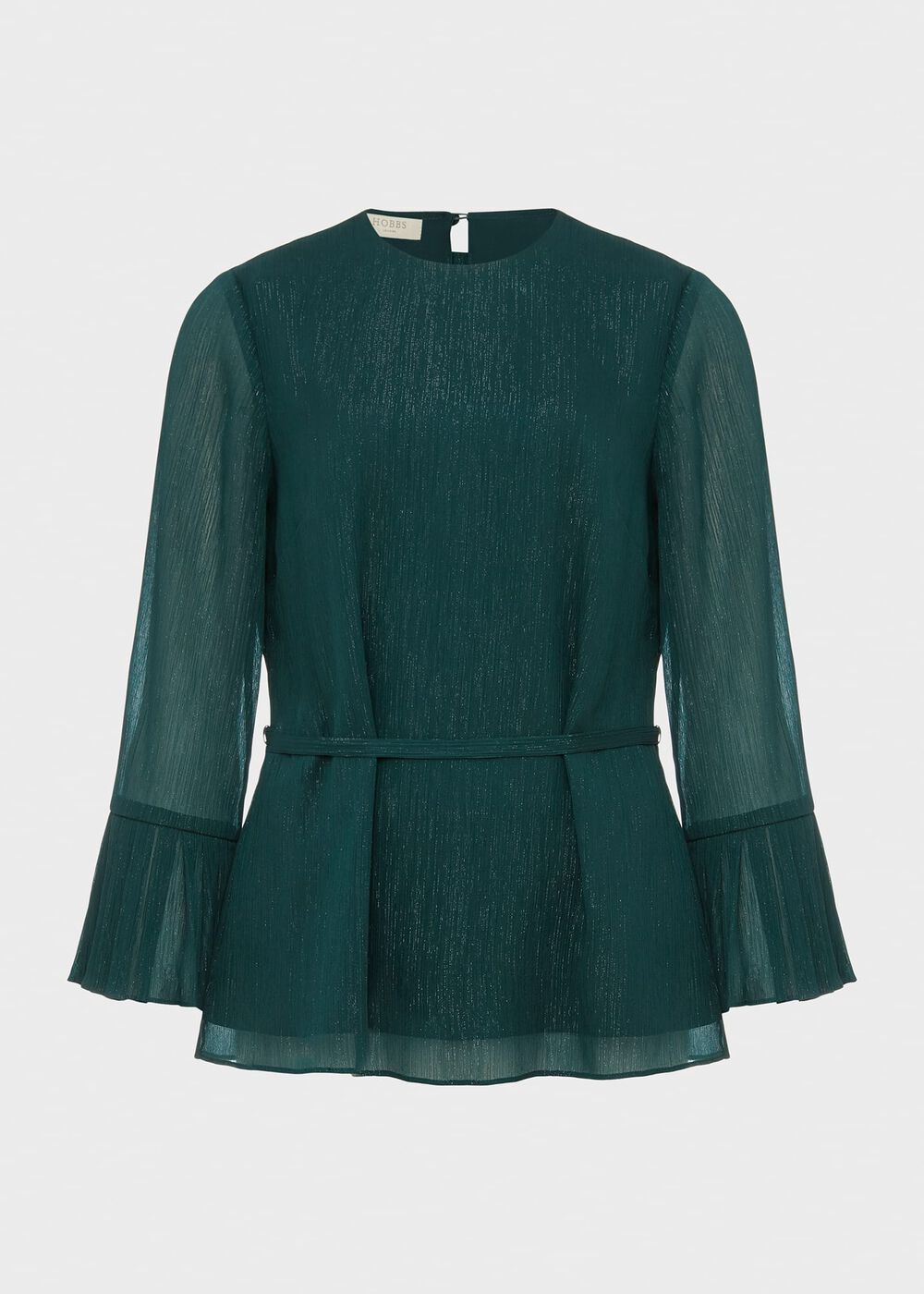 Melodie Pleat Detail Top, Pine Green, hi-res