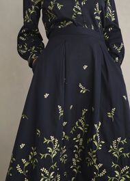 Annie Floral Embroidered Skirt, Midnight Multi, hi-res