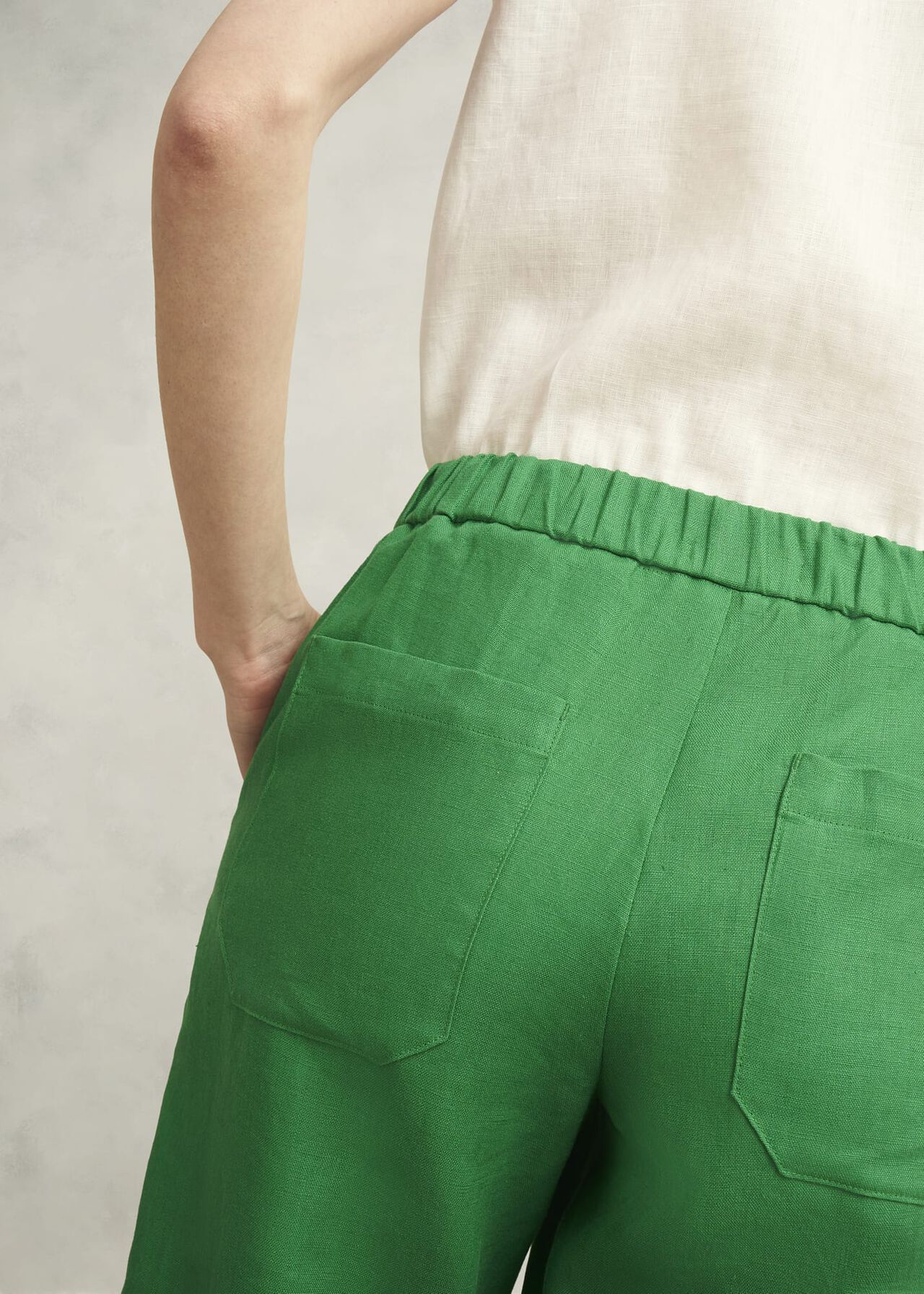 Lillie Linen Pants, Green, hi-res