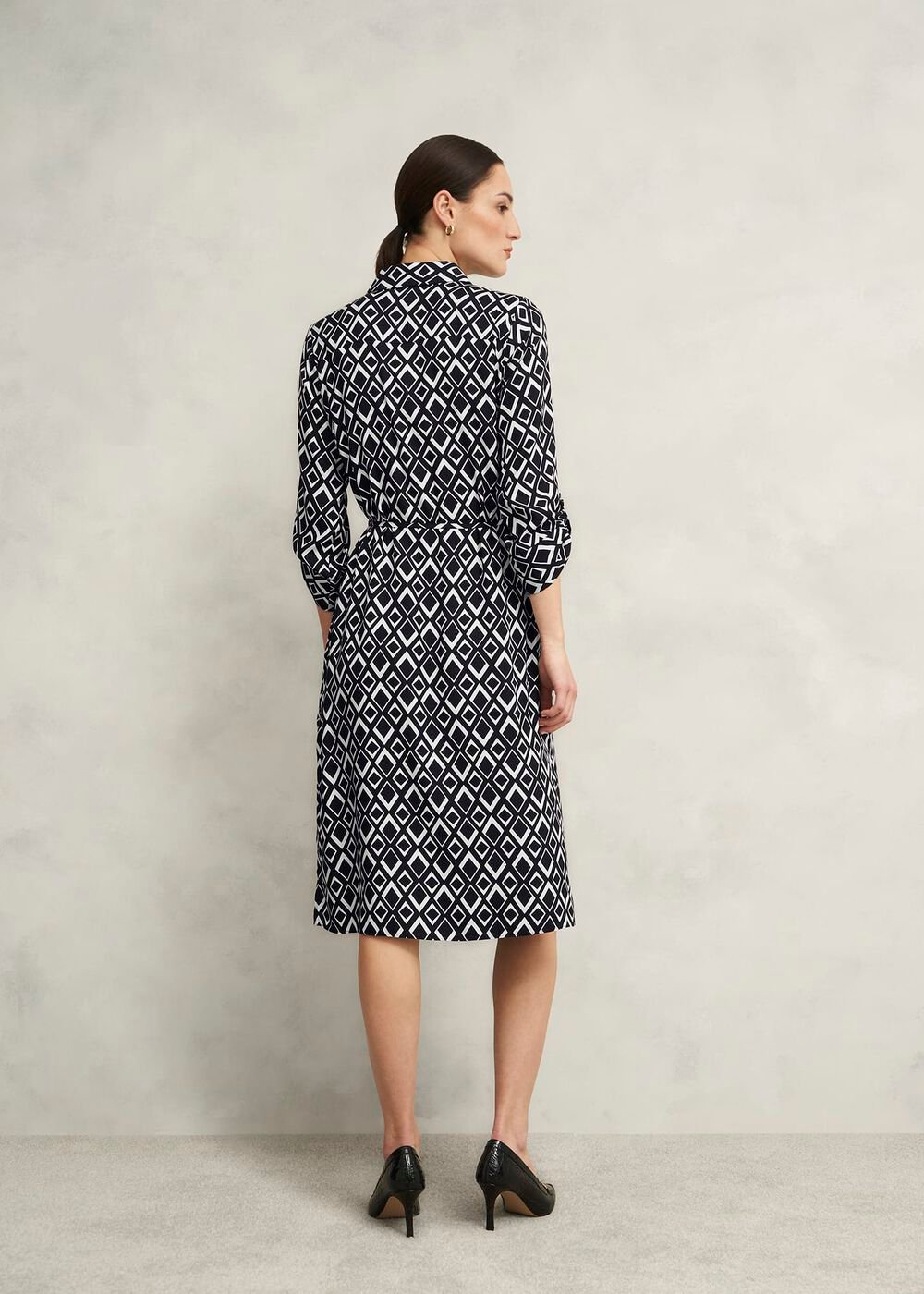 Petite Cali Dress, Navy Ivory, hi-res