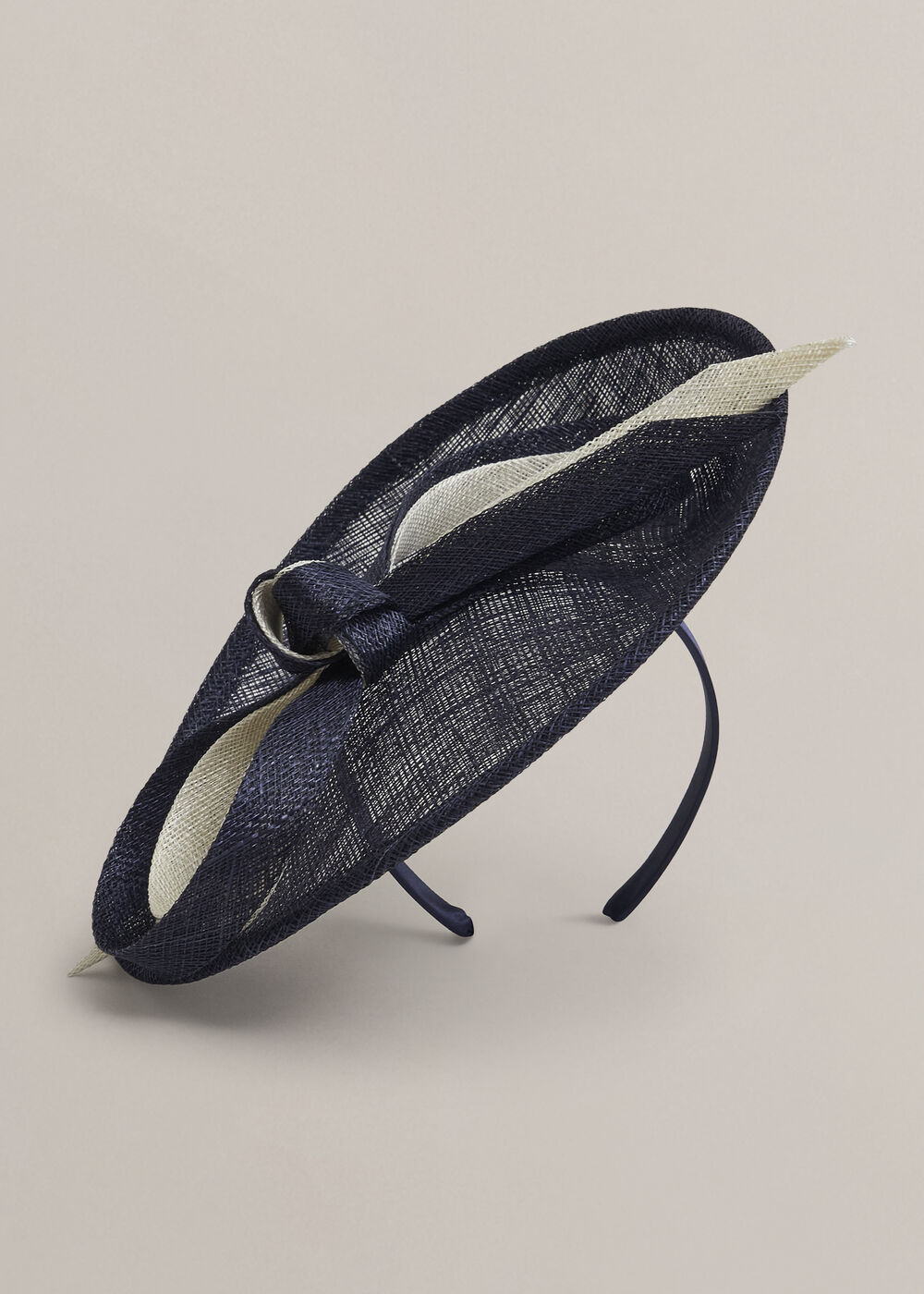 Bella Fascinator, Navy Ivory, hi-res