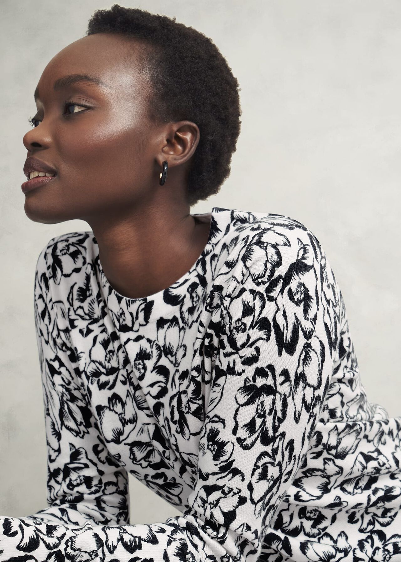 Harlow Sweater With Wool, Ivory Black, hi-res