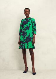 Georgia Dress, Green Navy, hi-res