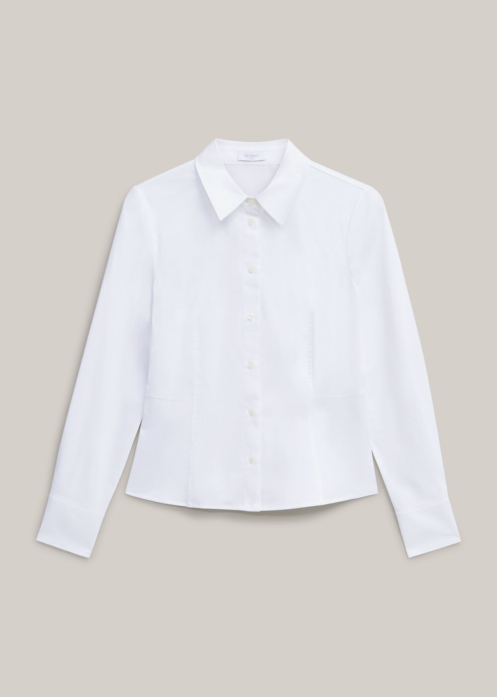 Giulia Peplum Shirt, White, hi-res